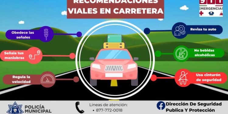 Emite Seguridad Pública recomendaciones básicas para salir a carretera