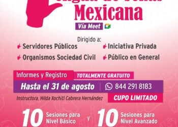 INVITAN A COAHUILENSES A INSCRIBIRSE AL CURSO-TALLER GRATUITO DE LENGUA DE SEÑAS MEXICANA
