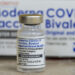 This photo shows a vial of the Moderna Covid-19 vaccine, Bivalent, at AltaMed Medical clinic in Los Angeles, California, on October 6, 2022. (Photo by RINGO CHIU / AFP) (Photo by RINGO CHIU/AFP via Getty Images)