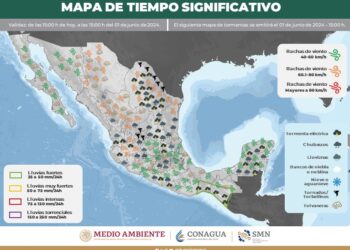 SE ESPERAN TEMPERATURAS ARRIBA DE LOS 40 °C, LLUVIAS Y VIENTOS FUERTES CON POSIBLES TORBELLINOS O TORNADOS EN COAHUILA