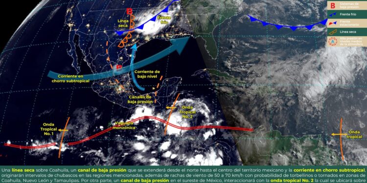 SE PRONOSTICAN VIENTOS FUERTES CON POSIBLES TORBELLINOS O TORNADOS EN COAHUILA