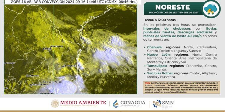 CONTINUARÁN LAS LLUVIAS EN COAHUILA
