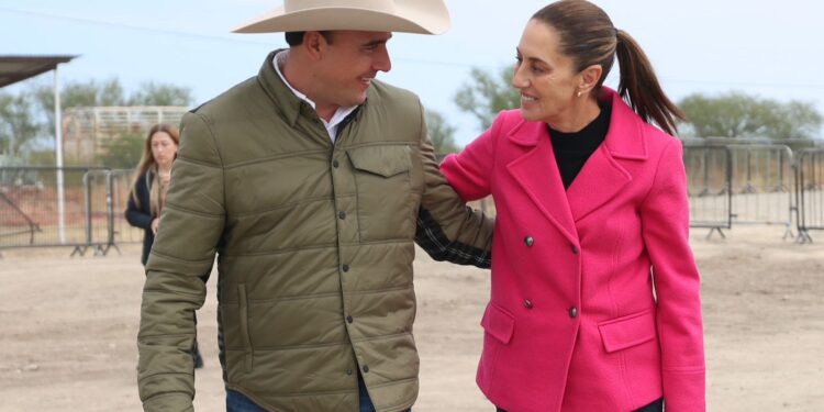 RECIBE MANOLO JIMÉNEZ A LA PRESIDENTA CLAUDIA SHEINBAUM EN COAHUILA