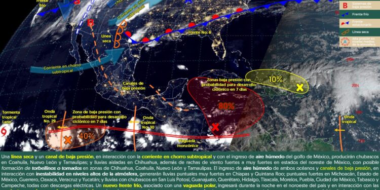 SE ESPERAN RACHAS DE VIENTO FUERTES Y POSIBLE FORMACIÓN DE TORBELLINOS O TORNADOS EN COAHUILA