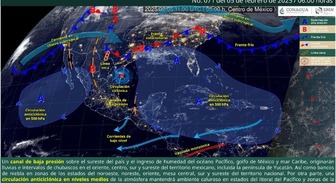 SE ESPERAN LLUVIAS Y FUERTES VIENTOS EN EL ESTADO