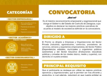 CONVOCAN A PREMIO ESTATAL DE  EXCELENCIA OPERACIONAL 2025