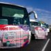 ECATEPEC ESTADO DE MÉXICO, 15FEBRERO2024.- Transportistas pertenecientes a la Alianza Mexicana de Organización de Transportistas, realizaron una protesta y un bloqueo parcial en la carretera México-Pachuca a la altura de la caseta San Cristóbal, esto para exigir a las autoridades una mesa de diálogo, para abordar el tema de violencia e inseguridad  en carreteras del país. 
FOTOS: ROGELIO MORALES /CUARTOSCURO.COM