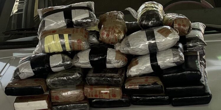 Decomisan millonario cargamento de drogas a mexicana que cruzaba de Piedras Negras por el Puente Dos.