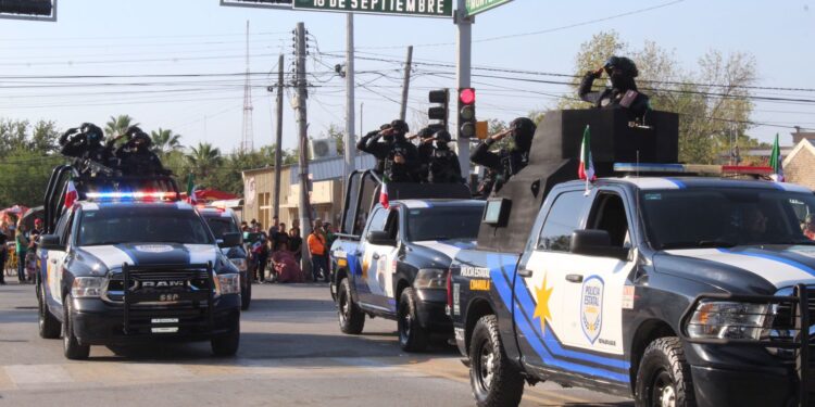 Policía Civil de Coahuila participa en Desfile Cívico-Militar en Piedras Negras: homenaje a la Independencia de México