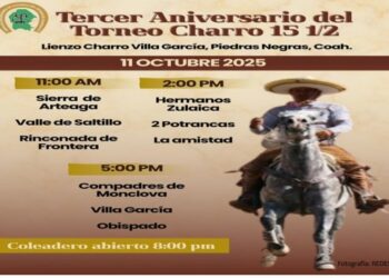 El 11 de octubre será el Tercer Aniversario del Torneo Charro 15 1/2 en el Lienzo Charro Villa García de Piedras Negras