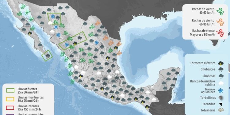 FRENTE FRÍO 18 GENERARÁ LLUVIAS Y POSIBLE CAÍDA DE NIEVE O AGUANIEVE EN COAHUILA