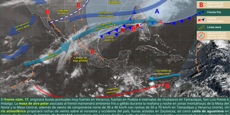 SISTEMA FRONTAL NÚMERO 17 GENERARÁ LLUVIAS Y AMBIENTE FRÍO EN COAHUILA
