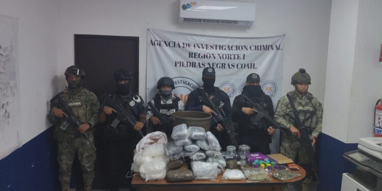 Aseguran droga sintética y marihuana en operativo conjunto en Piedras Negras.