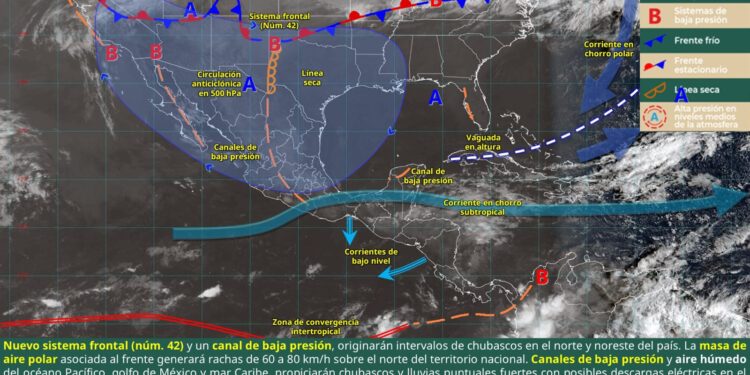 INGRESO DEL FRENTE FRÍO NÚM. 42 GENERARÁ VIENTOS FUERTES Y LLUVIAS EN COAHUILA