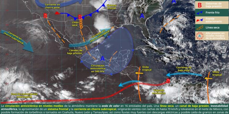 COAHUILA MANTIENE ALERTA POR LLUVIAS FUERTES, VIENTOS INTENSOS Y POSIBLE FORMACIÓN DE TORBELLINOS