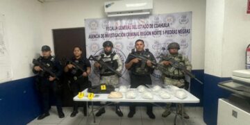 Aseguran ocho kilos de metanfetamina en operativo conjunto en Piedras Negras
