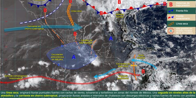 SE PRONOSTICAN LLUVIAS FUERTES, VIENTOS INTENSOS Y POSIBLE FORMACIÓN DE TORBELLINOS EN COAHUILA
