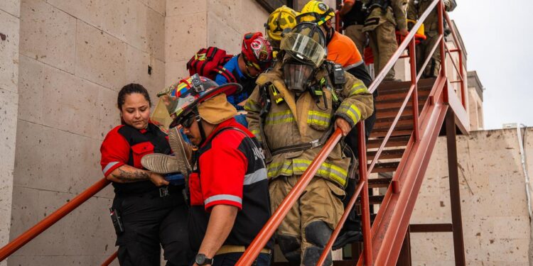 Simulacro de incendio fortalece la capacidad de respuesta en Piedras Negras